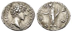 ROMAN IMPERIAL COINS MARCUS AURELIUS.(Caesar, 139-161).Rome.Denarius. Obv : AVRELIVS CAESAR AVG PII F. Bareheaded bust right, with slight drapery. Rev : COS II. Honos standing left, holding branch and