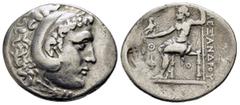 GREEK COINS KINGS of MACEDON Alexander III the Great.(336-323 BC).Phaselis. Tetradrachm. Obv : Head of Herakles right, wearing lion skin. Rev : AΛΕΞΑΝΔΡΟΥ. Zeus seated left on throne, holding eagle an