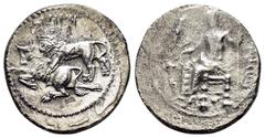 GREEK COINS CILICIA. Tarsos. Mazaios (Satrap of Cilicia, 361/0-334/3 BC). Stater. Obv : Baaltars seated left on throne, head facing, holding lotus-tipped sceptre, grain ear, grape bunch and eagle; Ara