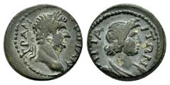 ROMAN PROVINCIAL COINS MYSIA. Attaus. Trajan.(98-117). Ae. Obv : ΑYT ΚΑΙСΑΡ CЄB. Laureate head of Trajan right. Rev : ΑΤΤΑΙΤΩΝ. Draped bust of the senate right. RPC III online 1755. Condition : Good v