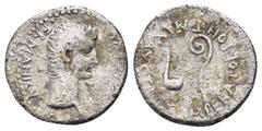 ROMAN PROVINCIAL COINS CAPPADOCIA. Caesarea. Caligula.(37-41).Drachm. Obv : C CAESAR AVG GERMANICVS. Bare head right. Rev : IMPERATOR PONT MAX AVG TR POT. Lituus and simpulum. RPC I online 3624; Syden