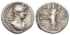 ROMAN IMPERIAL COINS HADRIAN.(117-138).Rome.Denarius. Obv : IMP CAESAR TRAIAN HADRIANVS AVG. Bust of Hadrian, laureate, draped and cuirassed, right. Rev : P M TR P COS III // AETER AVG . Aeternitas st