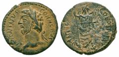 Roman Provincial Coins PISIDIA.Antiochia.Commodus.177-192 AD.AE Bronze Obverse : ANTONINVS COMMODVS; laureate, draped and cuirassed bust of Commodus to left Reverse : COLONIAE ANTIOCH; Men standing fa