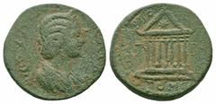 Roman Provincial Coins CILICIA.Anazarbus.Julia Mamaea.222-235 AD.AE Bronze Obverse : IOYΛΙΑ ΜΑΜΕΑ CEBAC; draped bust of Julia Mamaea to right Reverence : ΑΝΑΖΑΡΒΟΥ ΜΗΤΡΟΠ Γ Β ƐΤ ΘΜϹ; octastyle temple 