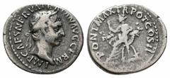 Roman Imperial Coins TRAJAN.98-117 AD.Rome Mint.AR Denarius Obverse : IMP CAES NERVA TRAIAN AVG GERM; Head of Trajan, laureate, right Reverse : PONT MAX TR POT COS II; Abundantia seated left on chair 