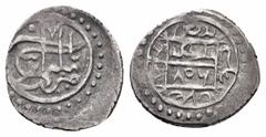 Islamic Coins OTTOMAN.Emir Süleyman.1402 - 1411 AD.No Mint.806 AH. AR Akce Obverse : Tugra Reverse : Arabic legend and date Reference : Nuri Pere 20 Weight : 1.2 gr Diameter : 14 mm