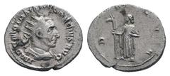 Roman Imperial Coins TRAJAN DECIUS.249-251 AD.Rome mint.AR Antoninianus.IMP C M Q TRAIANVS DECIVS AVG, radiate, draped and cuirassed bust of Trajan Decius right / D ACIA, Dacia standing facing, head l