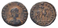 Roman Imperial Coins CRISPUS.316-326 AD.Thessalonica mint.AE Follis.D N FL IVL CRISPVS NOB CAES, Laureate, draped and cuirassed bust right / VOT V MVLT X CAESS TSЄ, in four lines within wreath. RIC VI
