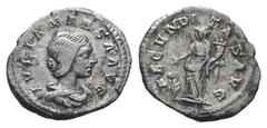Roman Coins JULIA MAESA.218-222 AD.Rome mint. AR Denarius.IVLIA MAESA AVG, Bust of Julia Maesa, hair waved and turned up low at the back, draped, right / FECVNDITAS AVG, Fecunditas, draped, standing l
