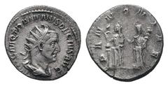 Roman Coins TRAJAN DECIUS. 249-251 AD.Rome mint.AR Antoninianus.IMP C M Q TRAIANVS DECIVS AVG, bust of Trajan Decius, laureate, draped, cuirassed, right | Bust of Trajan Decius, radiate, draped, cuira