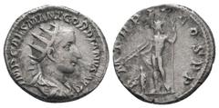Roman Coins GORDIAN III.238-244 AD. Rome mint.AR Antoninianus.IMP CAES M ANT GORDIANVS AVG, bust of Gordian III, radiate, draped, cuirassed, right / P M TR P II COS P P, Jupiter, nude except for cloak