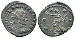 Roman Coins CLAUDIUS II .268-270 AD.Mediolanum mint. Antoninianus.IMP CLAVDIVS P F AVG: Bust of Claudius Gothicus, radiate, draped, right / PAX AVG: Pax, draped, walking left, holding olive-branch in 