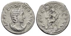 Roman Coins OTACILIA SEVERA .(244-249).Rome.Antoninianus. Obv : M OTACIL SEVERA AVG. Bust of Otacilia Severa, diademed, draped, on crescent, right. Rev : CONCORDIA AVGG: Concordia, draped, seated left