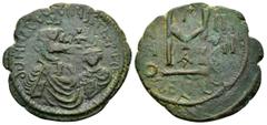 Byzantine Coins HERACLIUS and HERACLIUS CONSTANTINE.(610-641). Seleucia Isauriae.Ae. Obv : dd NN hERACLIUS ET hERA CONST PP AVC. Crowned, with cross on circlet, draped and cuirassed facing busts of He