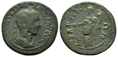 Roman Provincial Coins PISIDIA, Baris. Volusian.(251-253). Ae. Obv : ΟΥƐΙΒ ΓΑΛΛΟϹ Λ ΟΥΟΛΟΥϹϹΙΟϹ Ϲ. Laureate, draped and cuirassed bust of Volusian, right, seen from rear. Rev : ΒΑΡΗΝΩΝ. Homonoia stand