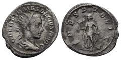 Roman Coins HERENNIUS ETRUSCUS.(Caesar, 249-251).Rome.Antoninianus. Obv : Q HER ETR MES DECIVS NOB C. Radiate and draped bust right. Rev : SPES PVBLICA. Spes advancing left, holding flower and raising