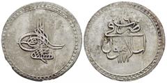 Islamic Coins OTTOMAN EMPIRE.Mustafa III.(1757-1774).Islambol.1171/86 AH.40 Para. Obv : Tugra. Rev : Arabic legend. KM 320. Condition : Well-centred.Attractive light grey toning.Extremely fine. Weight