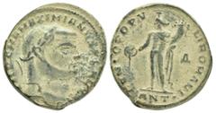 Roman Imperial Coins MAXIMINUS II DAIA.(310-313).Antioch.Follis. Obv : IMP C GAL VAL MAXIMINVS P F AVG. Laureate head right. Rev : GENIO AVGVSTI * Δ ANT. Genius standing left, holding head of Sol and 