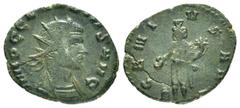 Roman Imperial Coins CLAUDIUS II GOTHICUS.(268-270).Rome.Antoninianus. Obv : IMP C CLAVDIVS AVG. Radiate head right. Rev : GENIVS AVG. Genius standing left, holding cornucopia, sacrificing from patera