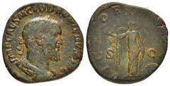 Roman Imperial Coins PUPIENUS.(238).Rome.Sestertius. Obv : IMP CAES M CLOD PVPIENVS AVG. Laureate, draped and cuirassed bust right. Rev : VICTORIA AVGG S - C. Victory standing facing, head left, holdi