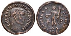 Roman Imperial Coins MAXIMINUS DAIA.(310-313).Alexandria.Follis. Obv : IMP C GAL VAL MAXIMINVS P F AVG. Laureate head right. Rev : GENIO IMPERATORIS K P A ALE. Genius standing left with modius on head