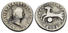 Roman Imperial Coins TITUS.(79-81).Rome.Denarius. Obv : IMP TITVS CAES VESPASIAN AVG P M. Laureate head right. Rev : TR P VIIII IMP XV COS VII P P. Capricorn left; globus below. RIC II 37. Condition :