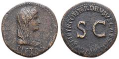 Fritz Taeger Collection Antike Römer Münzen Römische Kaiserzeit Livia, Dupondius (14,05g), Rom., geprägt unter Tiberius (22-23). Av: Büste nach rechts, darunter "PIETAS". Rev: SC, darum "DRVSVS CAESAR
