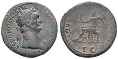 Fritz Taeger Collection Antike Römer Münzen Römische Kaiserzeit Domitianus, 81-96, Sesterz (25,02g), Rom. Av: Büste nach rechts, darum Umschrift. Rev: Sitzender Jupiter mit Zepter und Victoria nach li