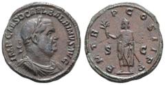 Fritz Taeger Collection Antike Römer Münzen Römische Kaiserzeit Balbinus, 238, Sesterz (20,29g), Rom. Av: Büste nach rechts, darum Umschrift. Rev: Stehender Kaiser mit Zweig nach links, darum "P M TR 