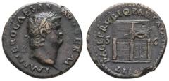 Antiquity Antike Römer Münzen Römische Kaiserzeit Nero, 54-68, Dupondius (10,24g), Rom. Av: Kopf nach rechts, darum Umschrift. Rev: Janustempel, darum "PACE P R VBIQ IANVM CLVSIT - SC". RIC 289, ss.
