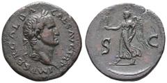 Antiquity Antike Römer Münzen Römische Kaiserzeit Galba, 68-69, Sesterz (23,69g), Rom. Av: Büste nach rechts, darum "IMP SER GALBA CAES AVG TRP". Rev: Schreitende Victoria mit Palladium und Palmzweig 