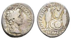 Antike Münzen Antike Römer Münzen Römische Kaiserzeit Augustus, 27 v. Chr.-14 n. Chr., Denar (3,41g), Lugdunum. Av: Kopf nach rechts, darum Umschrift. Rev: Gaius und Lucius Caesar, darum Umschrift. RI