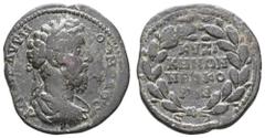 Ancient Coins Antike Römer Münzen der Römischen Provinzen Mysien, Kyzikos, Æ (10,74g), Commodus, 177-192. Av: Büste nach rechts, darum Umschrift. Rev: Kranz, darin 4 Zeilen Schrift. RPC 11237, ss.