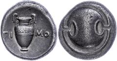 Ancient Coins Boiotien Theben, Stater (11,82g), ca. 363-338 v. Chr., Magistrat Timo-. Av: Boeotischer Schild. Rev: Amphore zwischen "TI - MO". SNG Cop 351, ss. Boeotia Thebes, stater (11, 82 g), appro