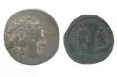 Ancient Coins Antike Münzen - Lots und Sammlungen Lot von einer provinzialrömischen Æ-Münze und einer thrakischen Tetradrachme. Erhaltung jeweils um ss. Bilder der Sammlung/Photos of this collection: 