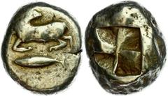 Ancient Coins Mysia Kyzikos, Elektron Stater (16,06g), ca. 500-450 v. Chr. Av: Widder auf Thunfisch. Rev: Quadratum incusum. SNG von Aulock 1190, ss. Aus einer rheinischen Privatsammlung. Los 169 der 