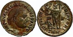 Ancient Coins Münzen Römische Kaiserzeit Licinius I., 308-324, Follis (3,82g), Nicomedia. Av: Kopf nach rechts, darum Umschrift. Rev: Stehender Jupiter nach links, darum Umschrift. RIC VII 13, Cohen 7