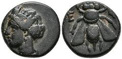 Ancient Coins Ionien Ephesos, Æ(1,43g), 4./3. v. Chr. Av: Weiblicher Kopf nach links. Rev: Biene. SNG von Aulock 1839, ss. Aus einer rheinischen Privatsammlung. Erworben in den 1980/90er Jahren im rhe