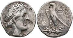 Ancient Coins Ägypten Tetradrachme (14,12g), Ptolemaios I. Soter, 305-282 v. Chr., unbestimmte Münzstätte auf Zypern. Av: Kopf nach rechts. Rev: Adler auf Blitz nach links. CPE 225, Svoronos 355, Punz