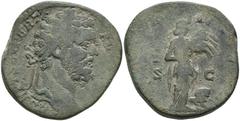 Ancient Coins Münzen Römische Kaiserzeit Septimius Severus, 194 n. Chr., Bronze Sesterz (22,95g), Rom. Av: L SEPT SEV PE-RT AVG IMP III. Kopf des Septimius Severus mit Lorbeerkranz nach r.Rev: [AFRICA