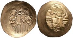 Ancient Coins Münzen Byzanz Johannes II. Comnenus, 1118-1143, Elektron aspron Trachy (1,26g), Konstantinopel. Av: Thronender Christus von vorn, darum Umschrift. Rev: Stehender Kaiser und heiliger Geor