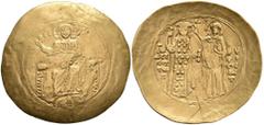 Ancient Coins Münzen Byzanz Johannes II. Comnenus, 1118-1143, Hyperpyron (4,33g), Konstantinopel. Av: Thronender Christus von vorn, darum Umschrift. Rev: Stehender Kaiser und Maria nebeneinander von v