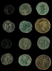 Ancient Coins Antike Münzen - Lots und Sammlungen RÖMISCHE KAISERZEIT, Lot von Sesterzen (5St.) und Follis (1 St.). Dabei u.a. Gordianus III., Domitianus, Maximinus, Trebonianus Gallus, Markus Aureliu