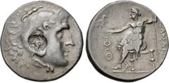 Greek LYCIA, Phaselis. Circa 218/7-186/5 BC. AR Tetradrachm (30.5mm, 16.66 g, 1h). In the name and types of Alexander III of Macedon. Dated CY 9 (210/09 BC). Head of Herakles right, wearing lion skin;