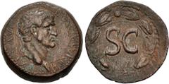 Roman Provincial SELEUCIS and PIERIA, Antioch. Galba. AD 68-69. Æ Semis (22mm, 7.56 g, 12h). Laureate head right / Large S • C within circle; all within laurel wreath. McAlee 314 (same dies); RPC I 43