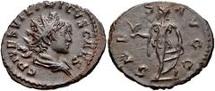 Tetricus II. Romano-Gallic Emperor, AD 273-274. Antoninianus (20mm, 3.04 g, 7h). Colonia Agrippina (Cologne) mint. 7th emission, AD 272-273. Radiate and draped bust right / Spes advancing left, holdin