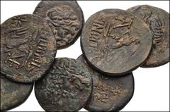 GREEK. Black Sea Region. Lot of Seven (7) Æ. Includes: CIMMERIAN BOSPOROS, Phanagoreia. Head of Artemis / Stag // PONTOS, Amisos. Head of Zeus / Eagle standing on thunderbolt // Komana. Aegis / Nike a