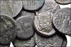 GREEK. Black Sea Region. Lot of Twenty-five (25) Æ. Includes: PONTOS, Amisos. Aegis / Nike advancing right (16 coins) // Head of Ares / Sword in sheath (2 coins) // Young head / Cornucopia between pil