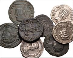 ROMAN. Imperial. Lot of Eight (8) Mixed AR and Æ Denominations. Includes: Denarius. Julia Domna (2) // Julia Paula // Antoninianus. Salonina // Follis. Licinius I (2) // City Commemorative. Lot also i