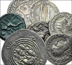 MIXED. Central Asian-World. Lot of Seven (7) Mixed Denominations. Includes: CENTRAL ASIAN. Sassanian Kings. AR Dirhem // ROMAN PROVINCIAL. Egypt, Alexandria. BI Tetradrachm. Gallienus // Claudius II G
